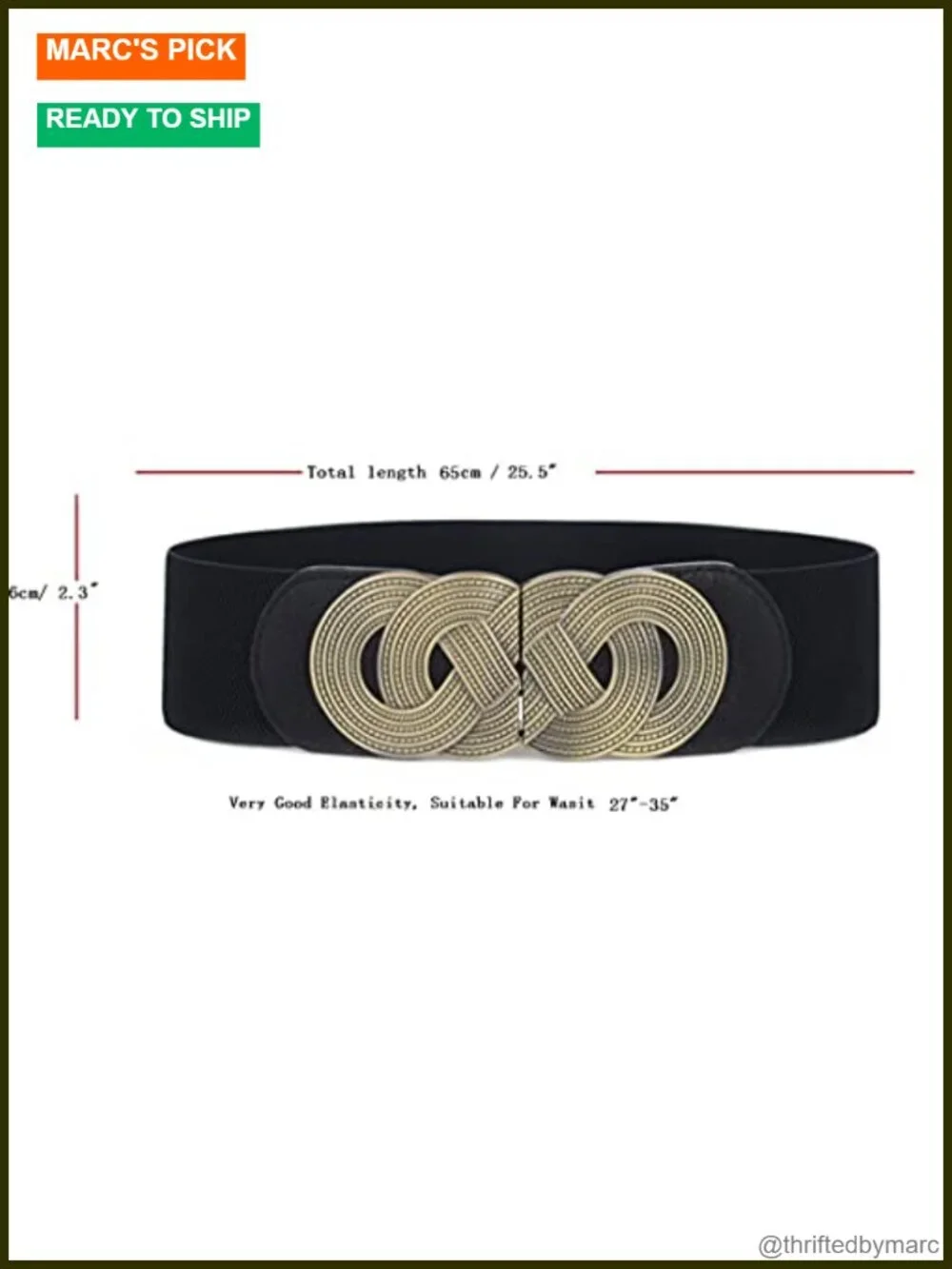 3-Pack Women's Wide Elastic Stretch Waist Belt with Metal Buckle